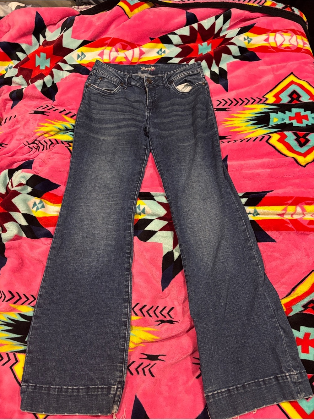 Wrangler Dark Blue Wide Leg Jeans